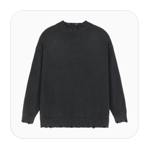 Vintage Washed Hand-Frayed Sweater